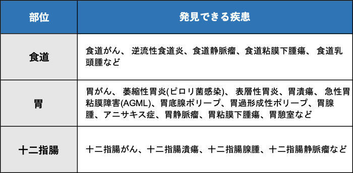 胃カメラ検査でわかる病気