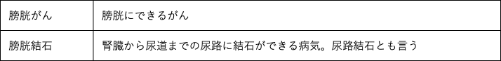 膀胱に関する病気